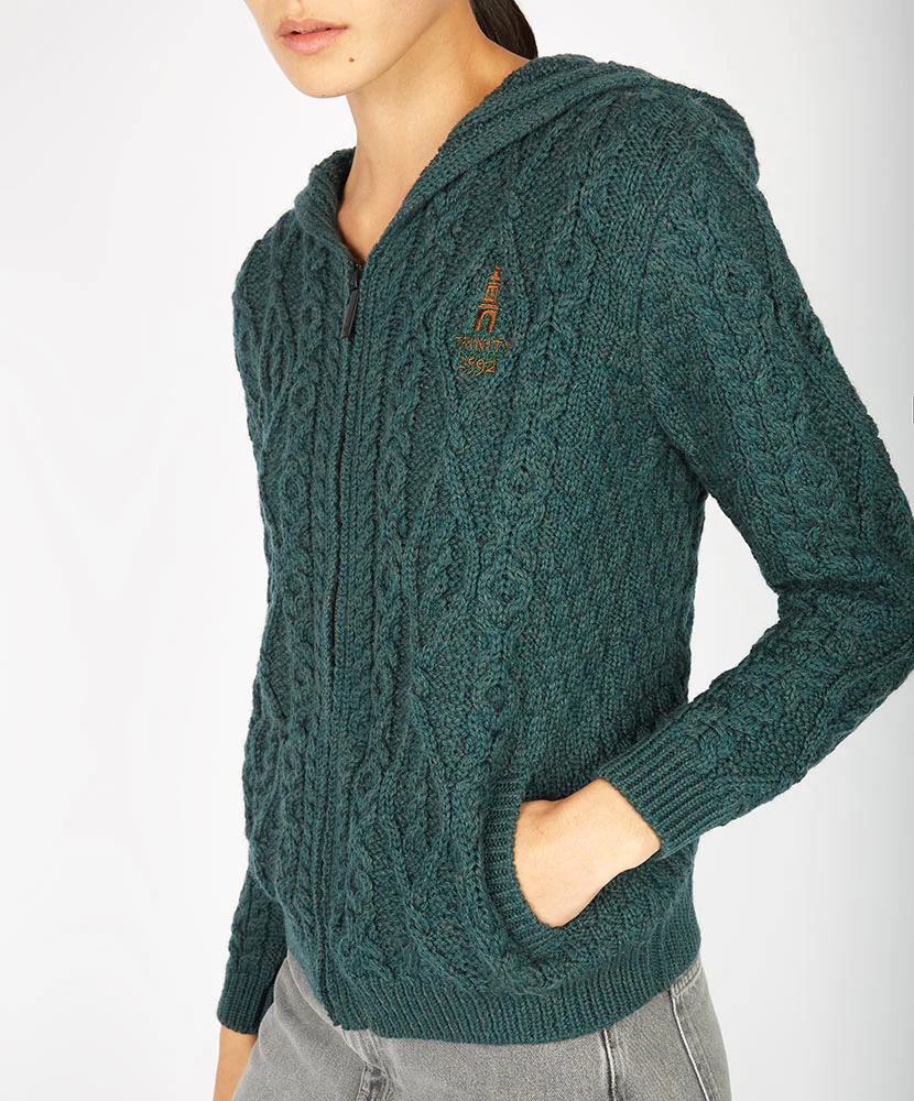 Traditional Aran Zipped Hooded Jacket - Image 10