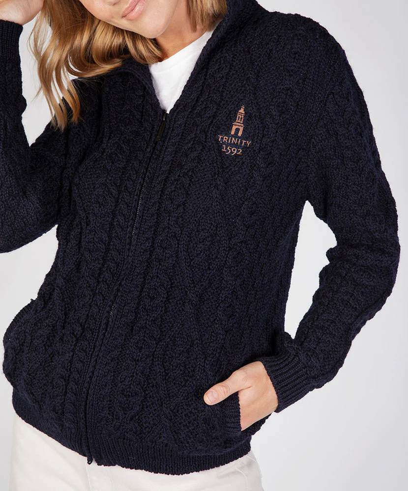 Traditional Aran Zipped Hooded Jacket - Image 16
