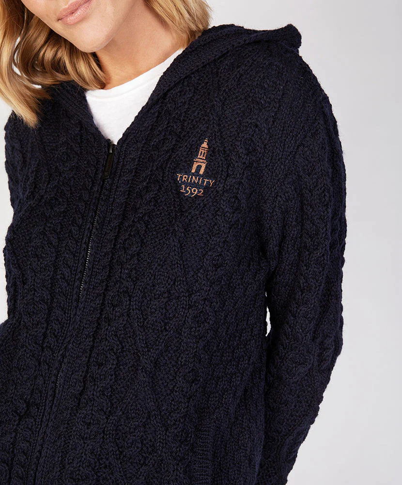 Traditional Aran Zipped Hooded Jacket - Image 17