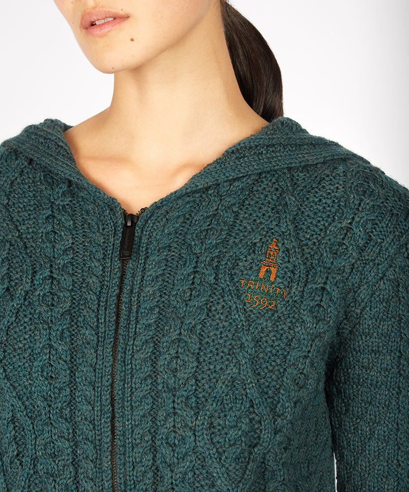 Traditional Aran Zipped Hooded Jacket - Image 9