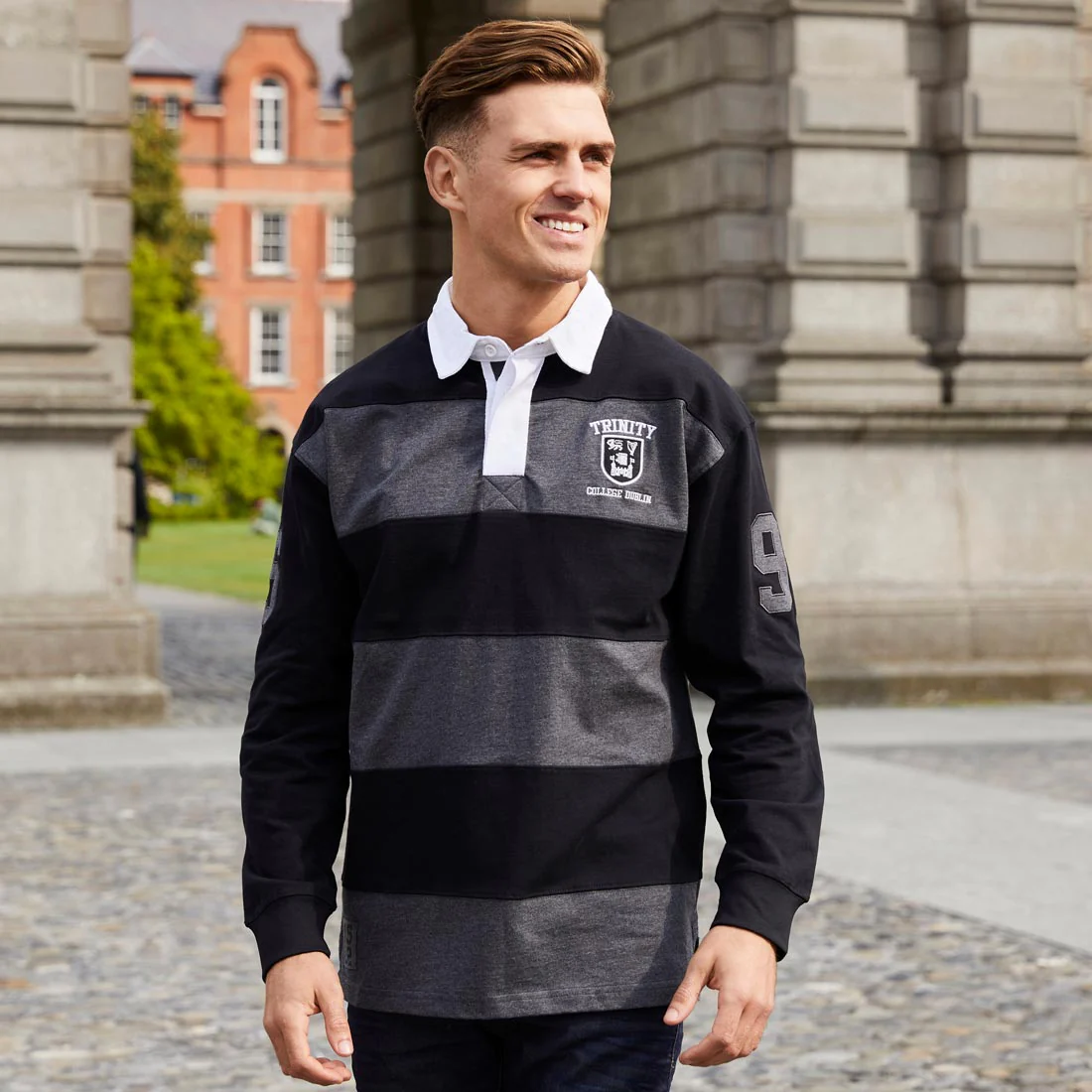 Trinity BCI Premium Rugby Jersey - Black & Grey - Image 3