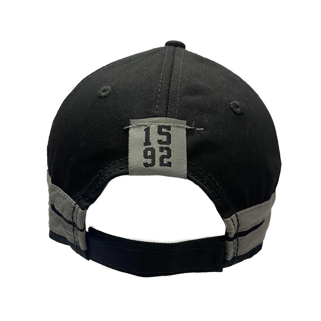 Trinity Tape Detail Baseball Cap - Black & Grey - Image 2