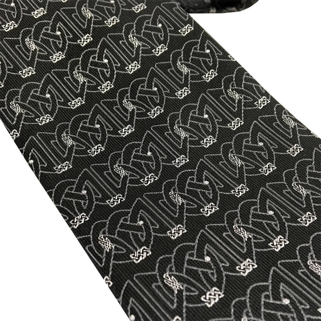 Book Of Kells Mini Knot Silk Tie Black/Silver - Image 3
