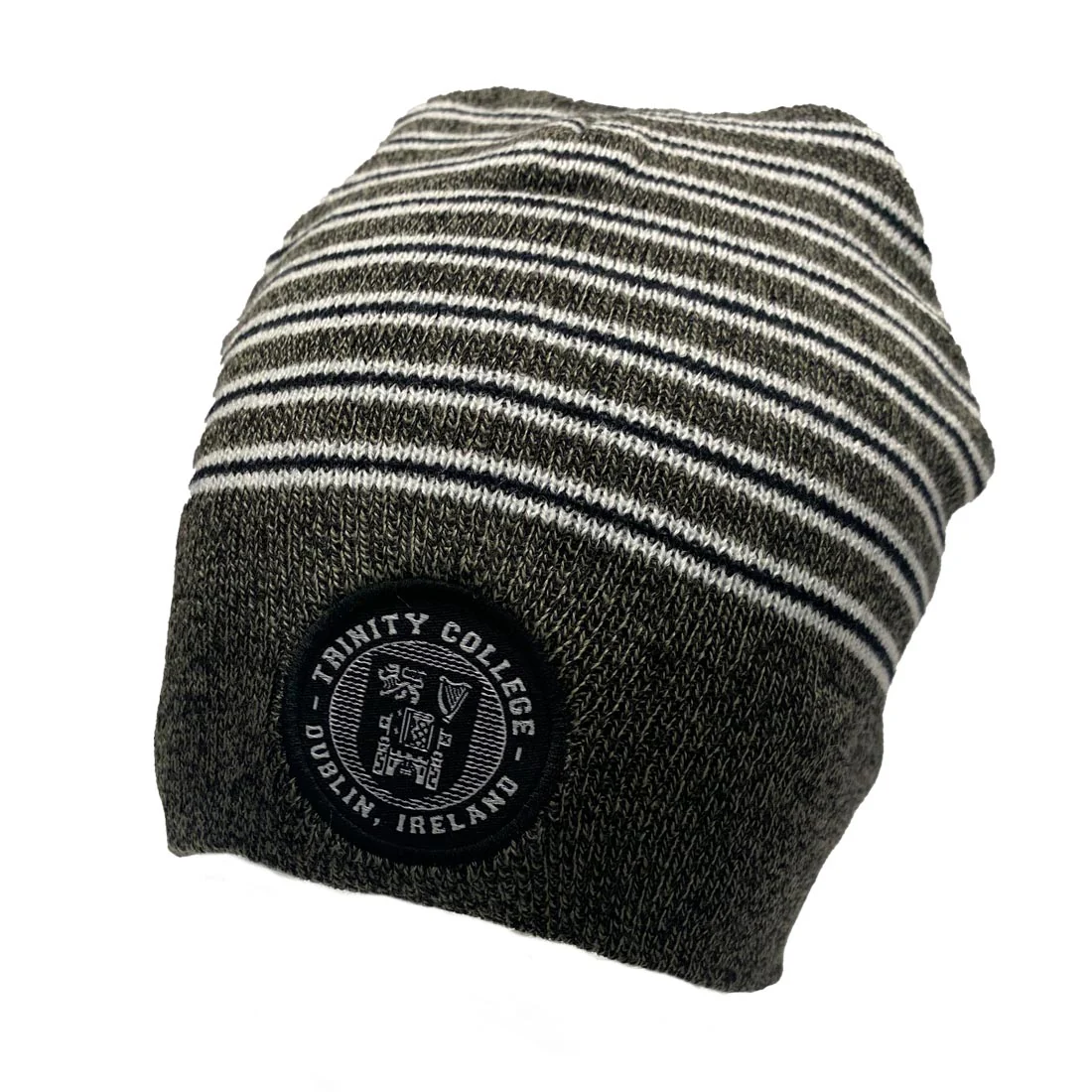 Trinity Stripe Grindle Beanie - Grey & White - Image 2