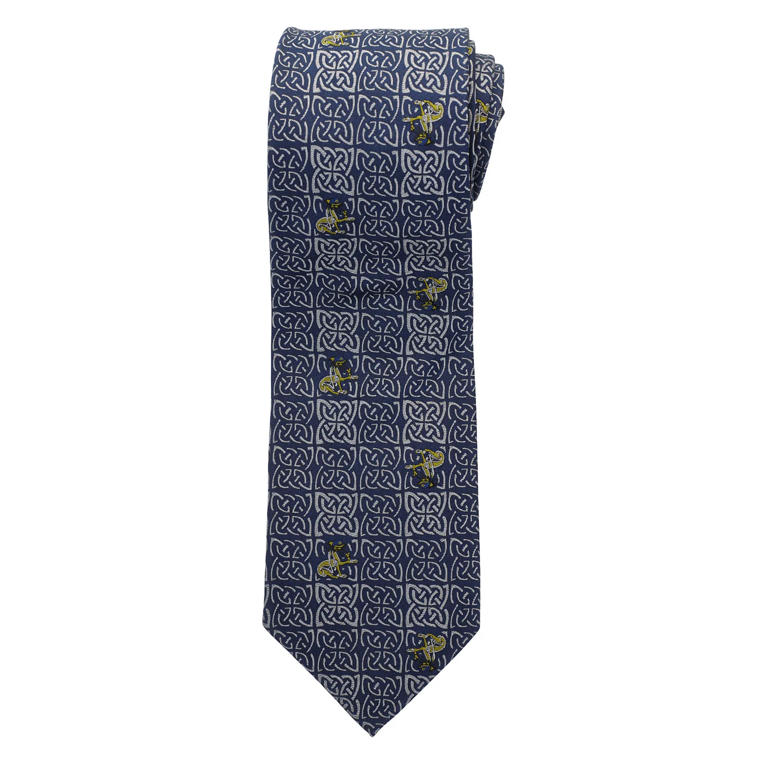 Book of Kells Blue and Navy Dog Silk Tie - Image 3