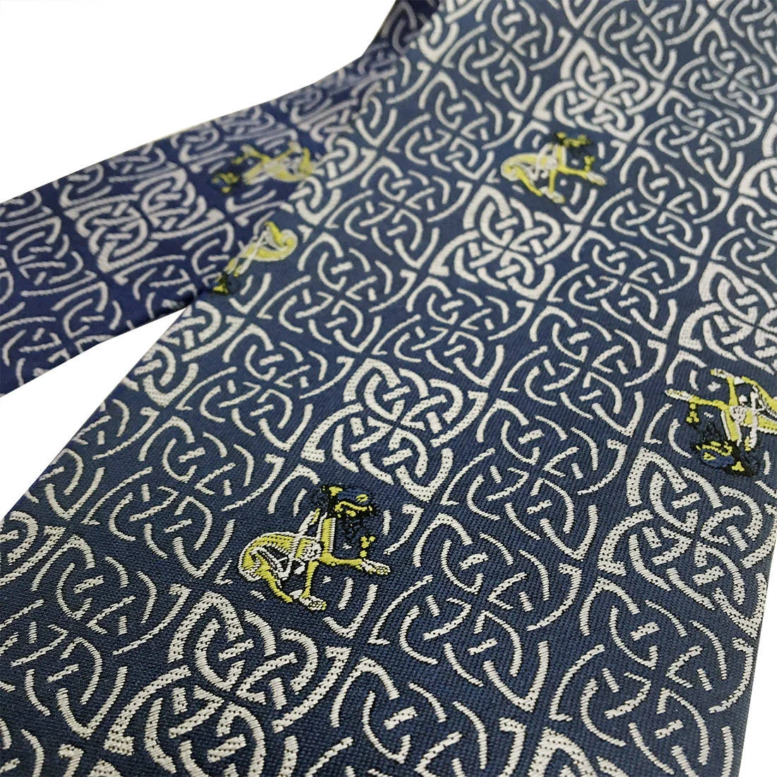 Book of Kells Blue and Navy Dog Silk Tie - Image 4