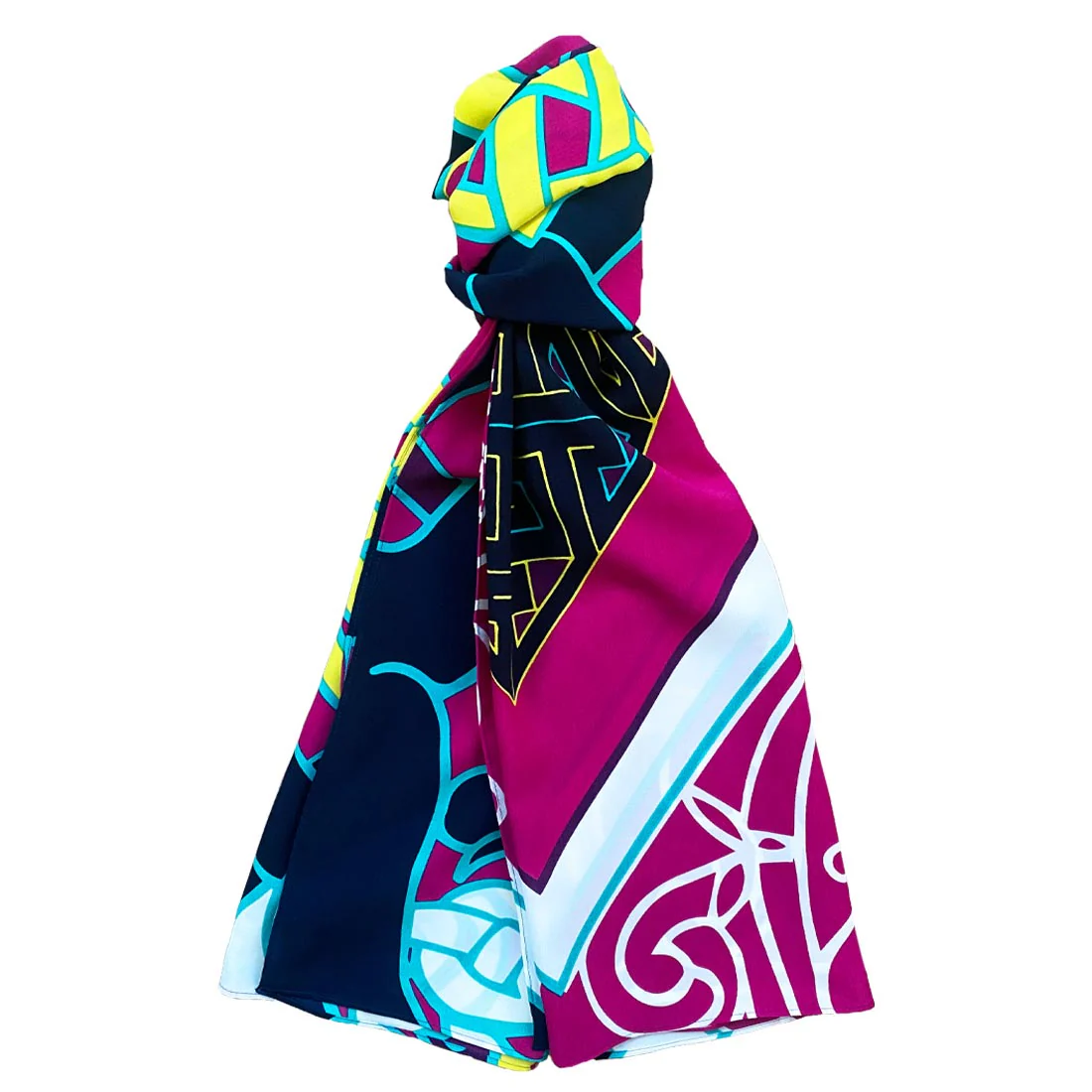 Celtic Elegance Large Scarf - Cerise Pink & Lime - Image 4