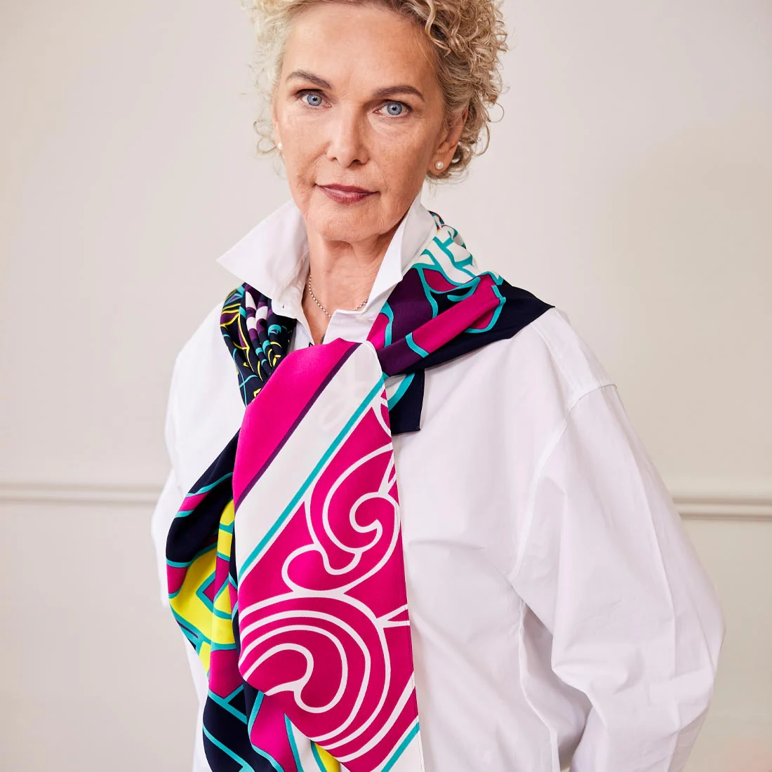 Celtic Elegance Large Scarf - Cerise Pink & Lime - Image 5