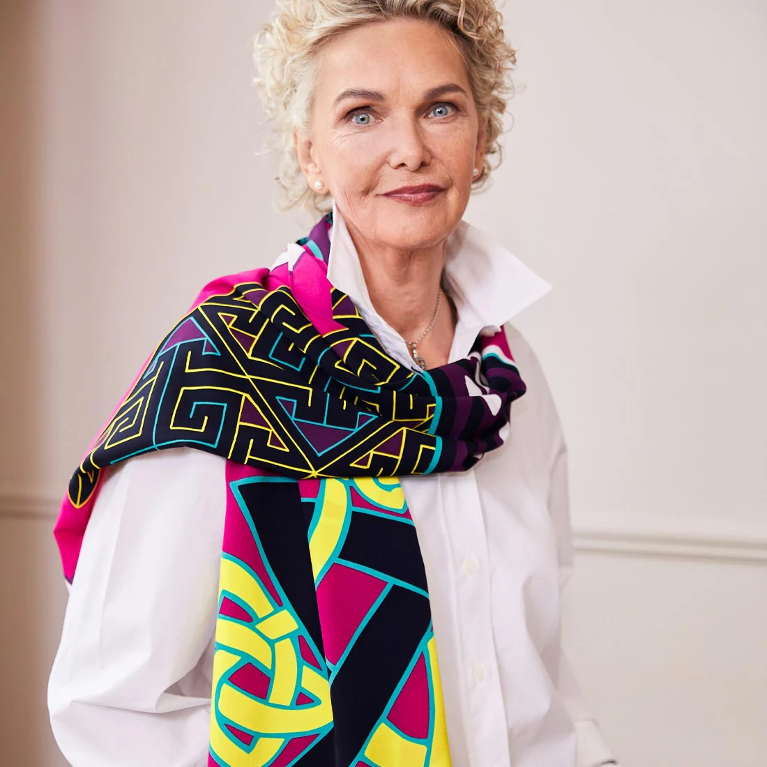 Celtic Elegance Large Scarf - Cerise Pink & Lime - Image 8
