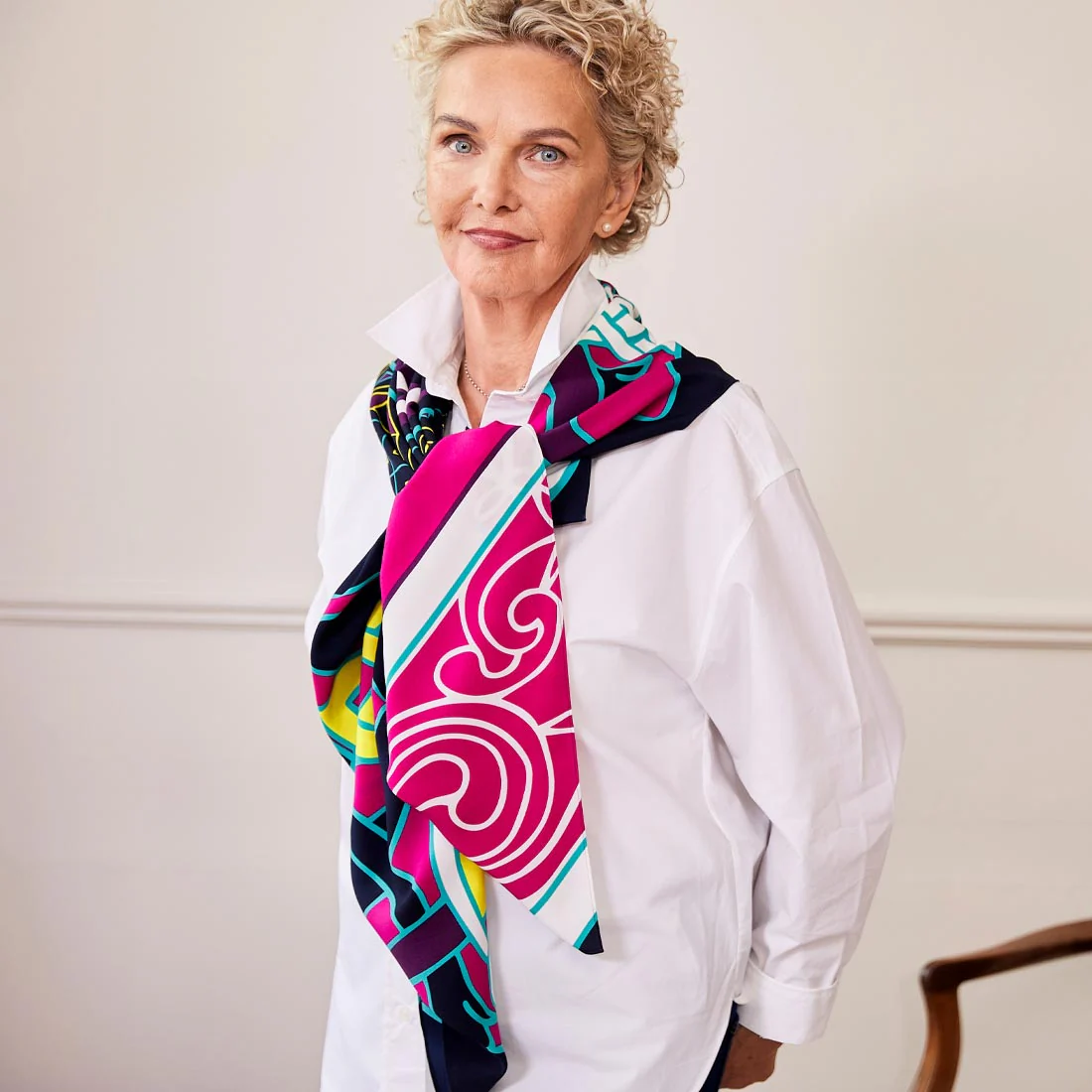 Celtic Elegance Large Scarf - Cerise Pink & Lime - Image 9
