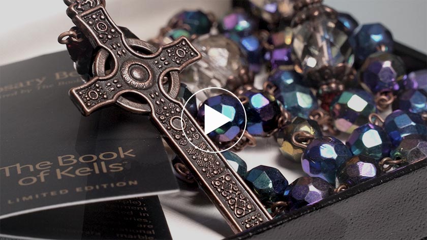 Book of Kells Purple Rosary in Presentation Box - Image 6
