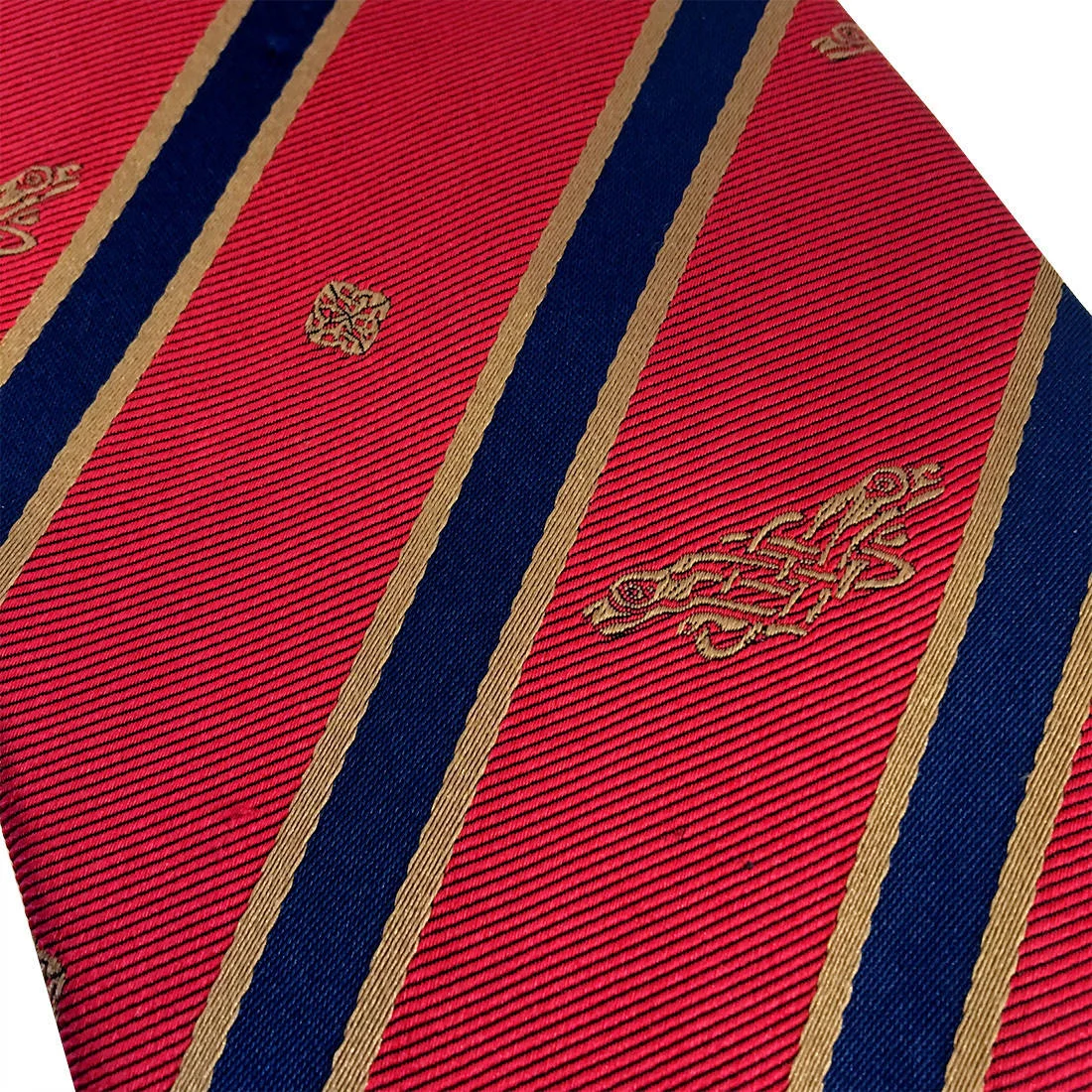 Book of Kells Red and Navy Striped Silk Tie - Image 4