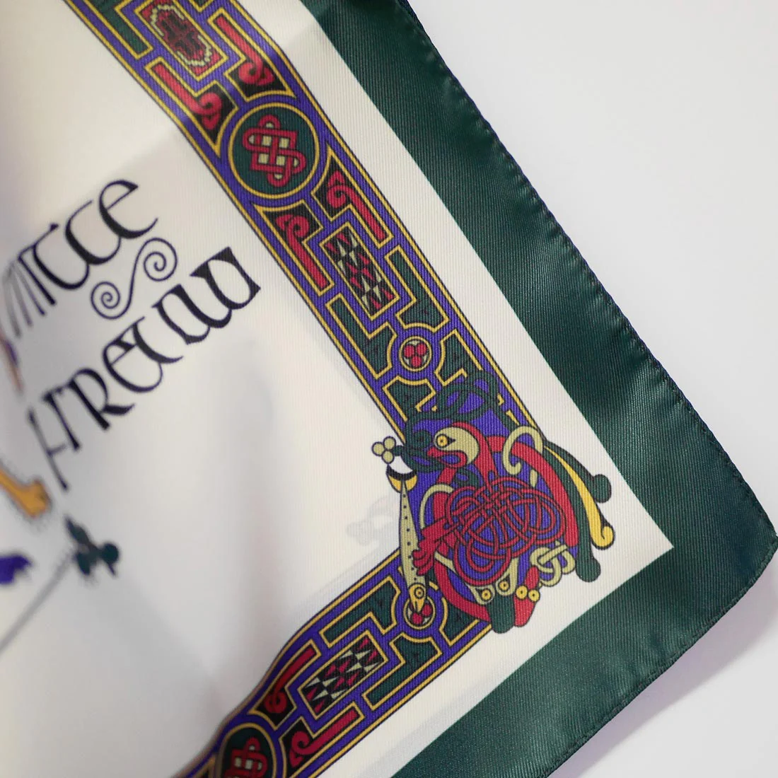 Book of Kells Long Signature Scarf Bottle Green/Red/Purple - Image 3