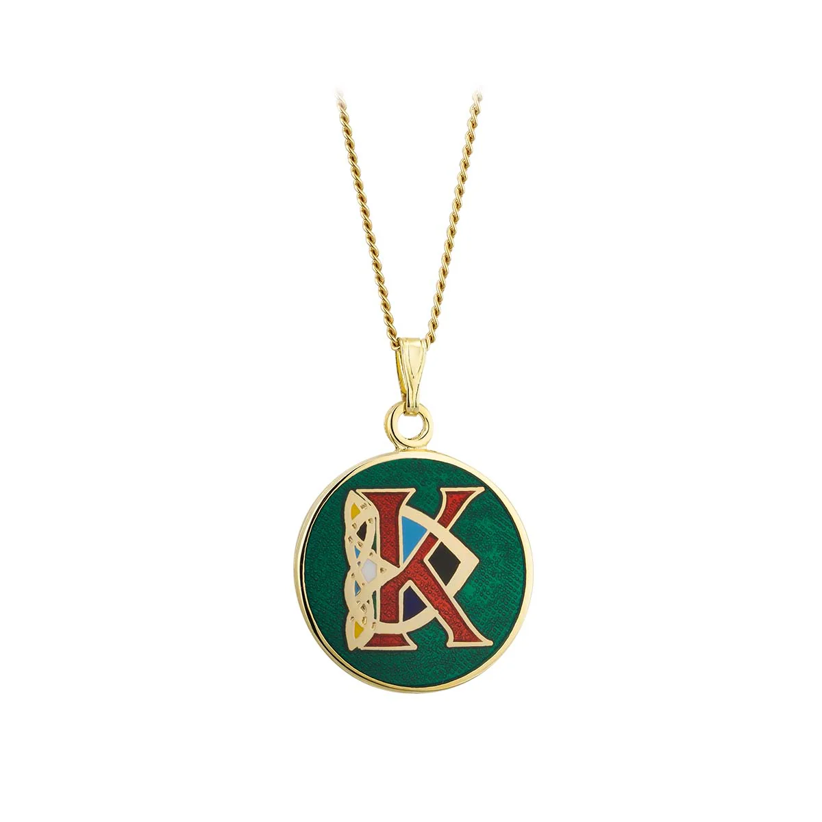 Book of Kells Gold Plated Celtic Initial Pendant - Image 12