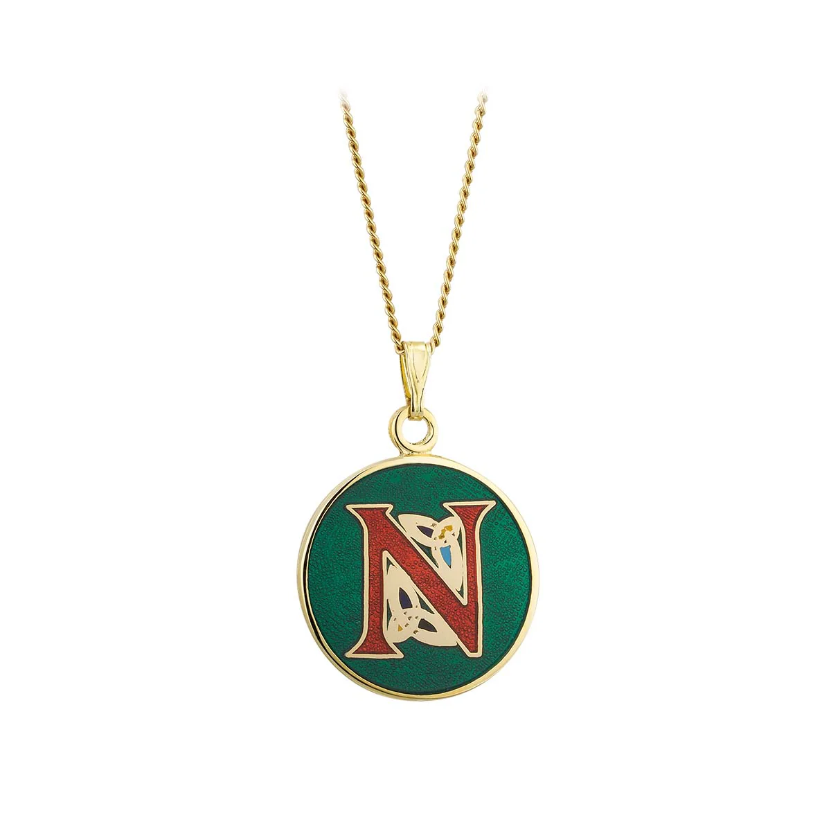 Book of Kells Gold Plated Celtic Initial Pendant - Image 15