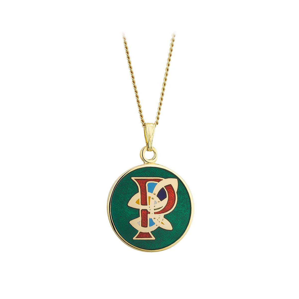 Book of Kells Gold Plated Celtic Initial Pendant - Image 17