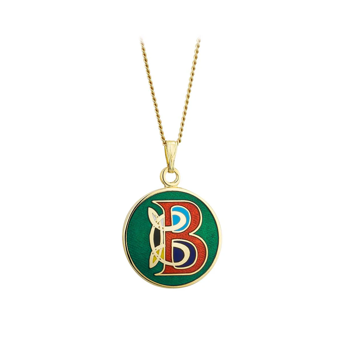 Book of Kells Gold Plated Celtic Initial Pendant - Image 3