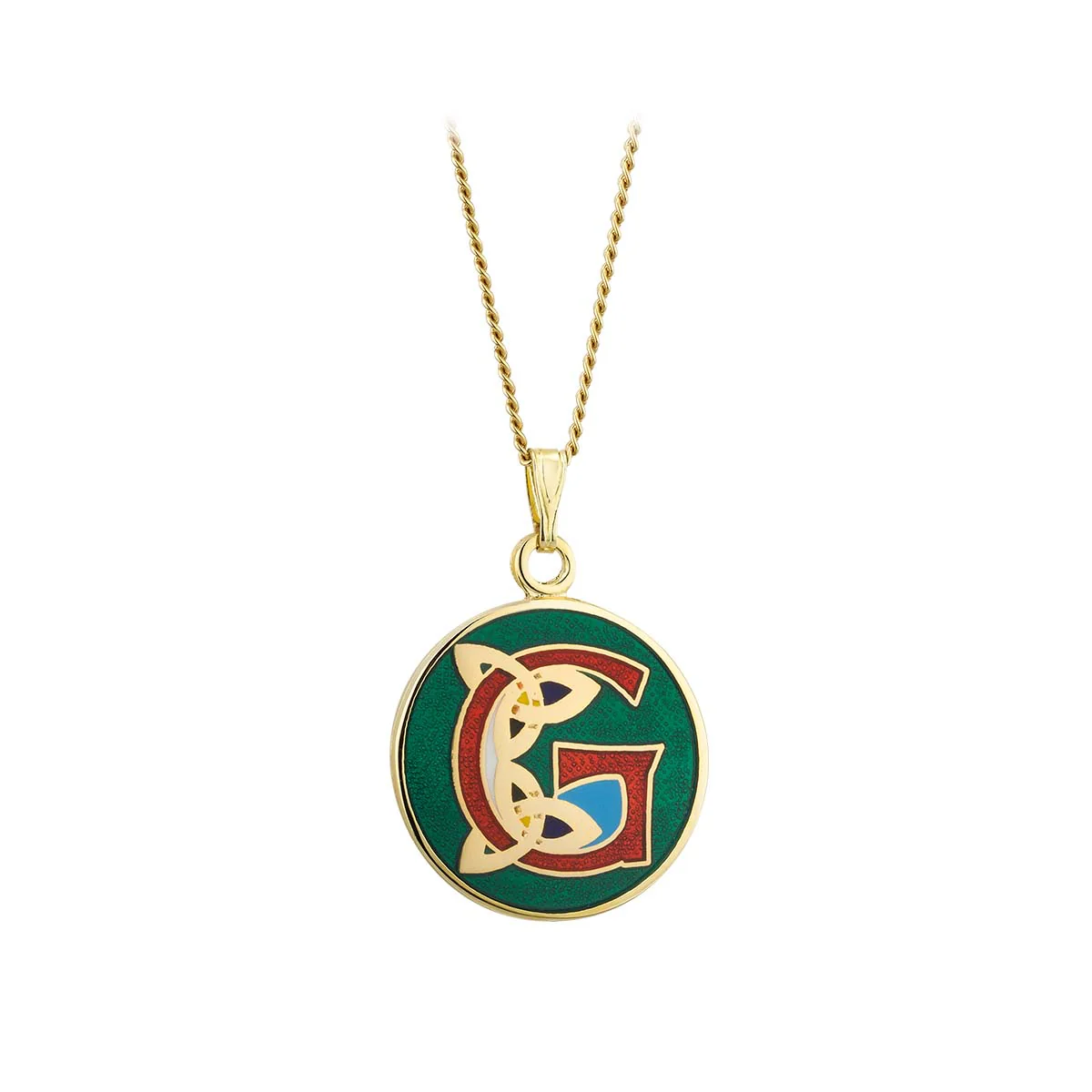Book of Kells Gold Plated Celtic Initial Pendant - Image 8