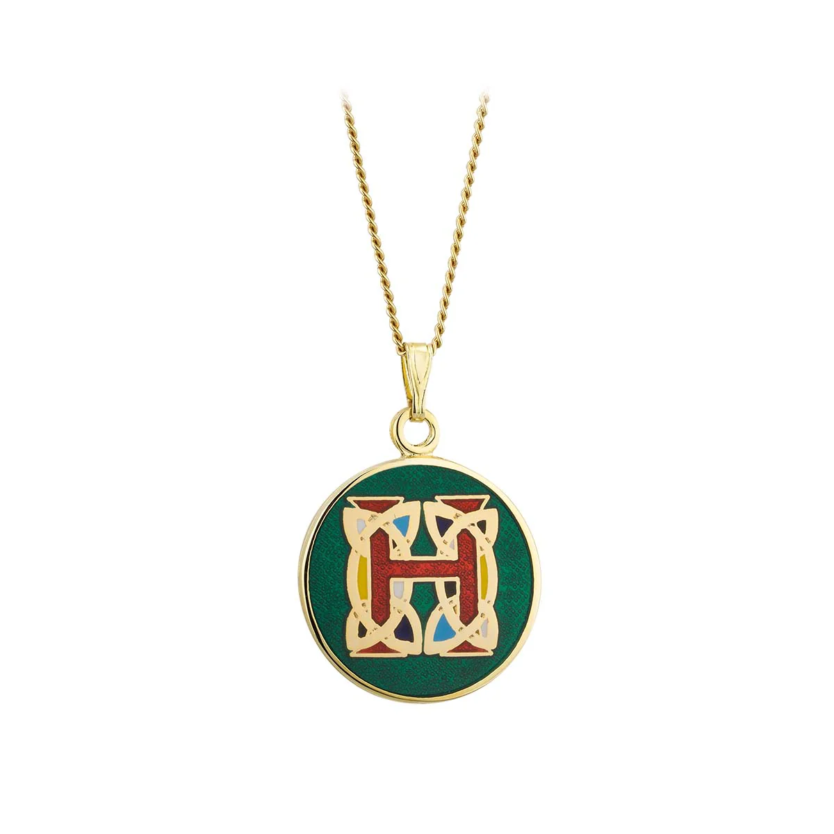 Book of Kells Gold Plated Celtic Initial Pendant - Image 9