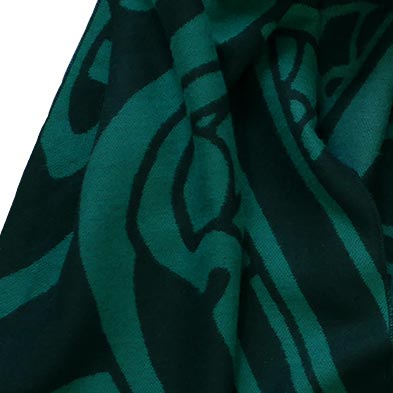 Book of Kells Celtic Reversible Scarf Green/Black - Image 3