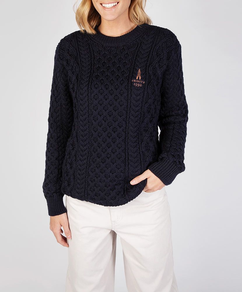 Honeycomb Stitch Blasket Aran Sweater - Image 11