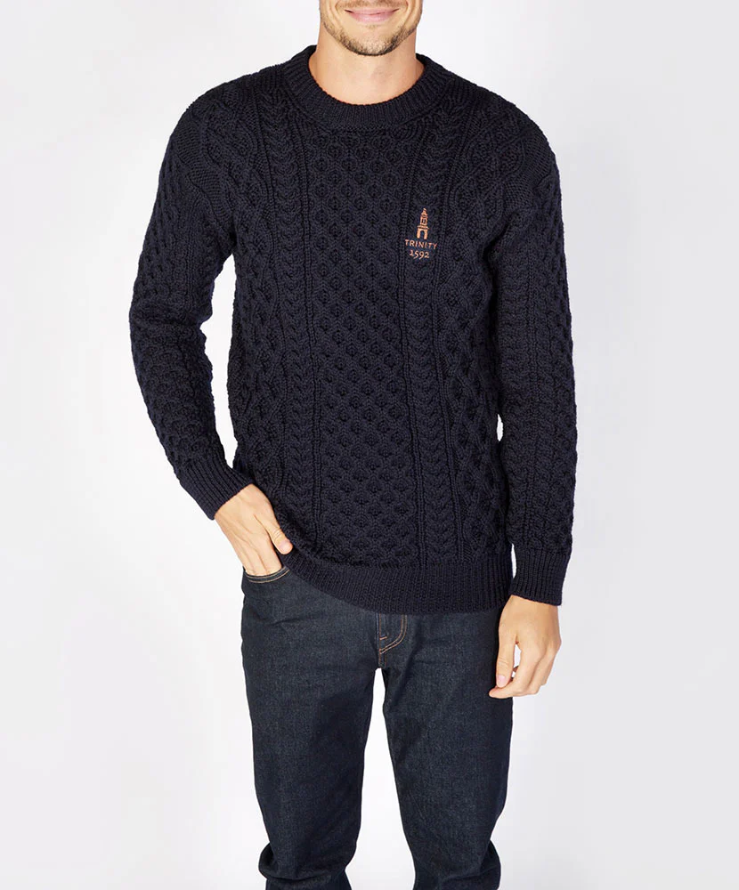 Honeycomb Stitch Blasket Aran Sweater - Image 12