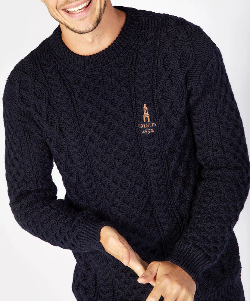 Honeycomb Stitch Blasket Aran Sweater - Image 14