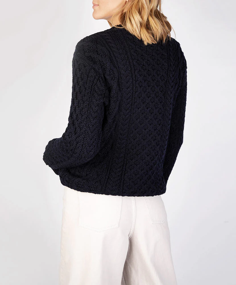 Honeycomb Stitch Blasket Aran Sweater - Image 16