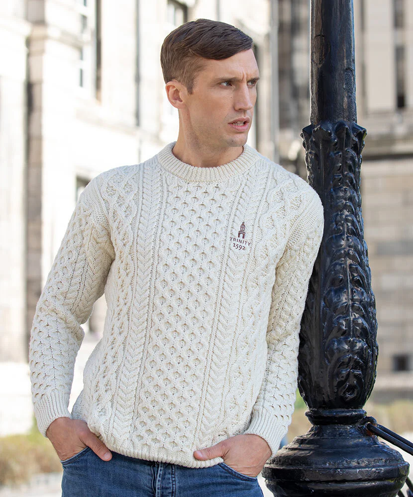 Honeycomb Stitch Blasket Aran Sweater - Image 23