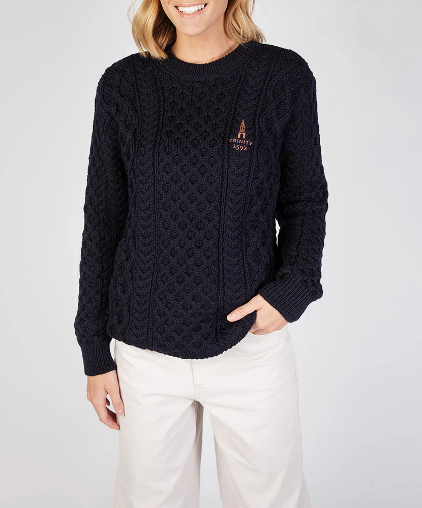 Honeycomb Stitch Blasket Aran Sweater - Image 25