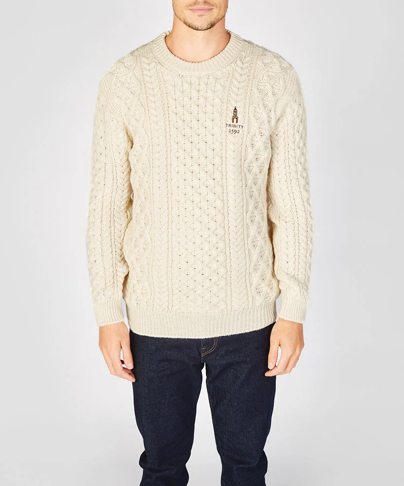 Honeycomb Stitch Blasket Aran Sweater - Image 3
