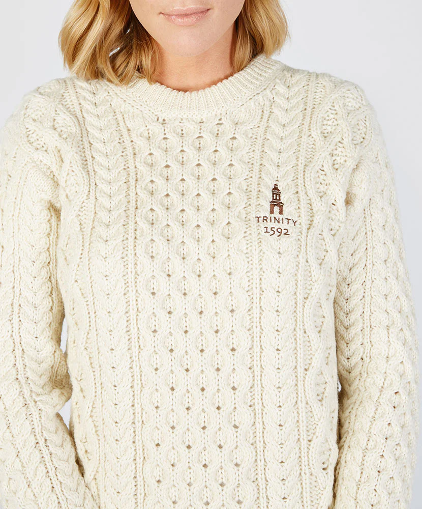 Honeycomb Stitch Blasket Aran Sweater - Image 6