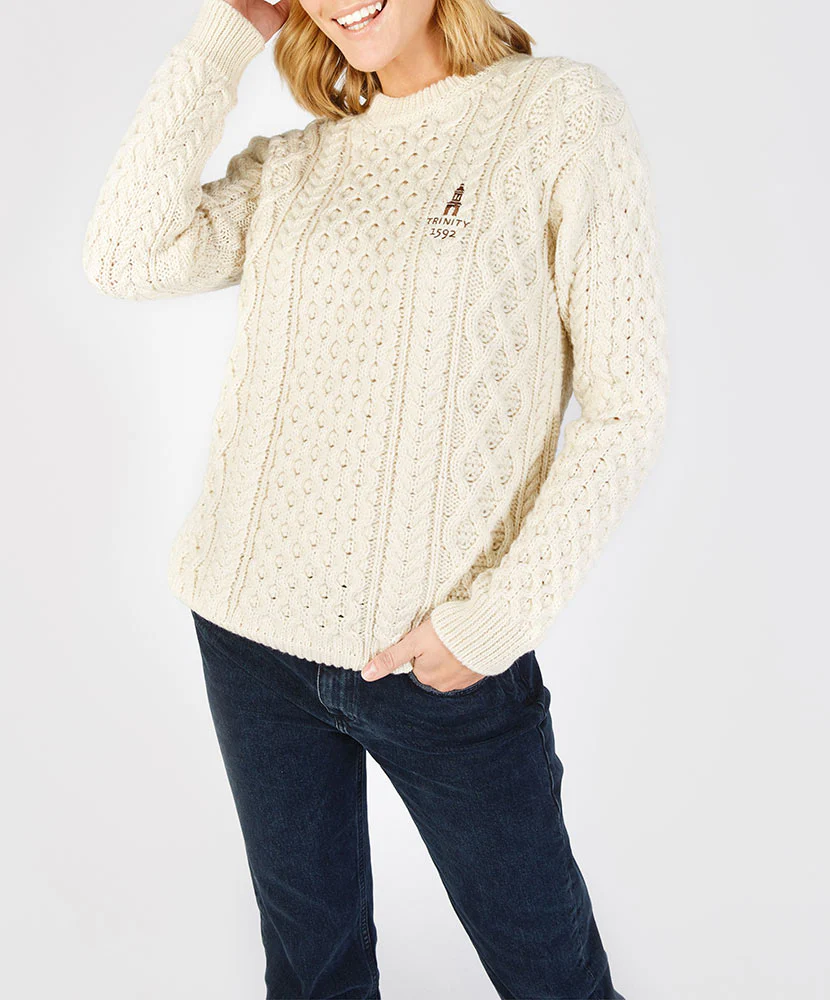 Honeycomb Stitch Blasket Aran Sweater - Image 7