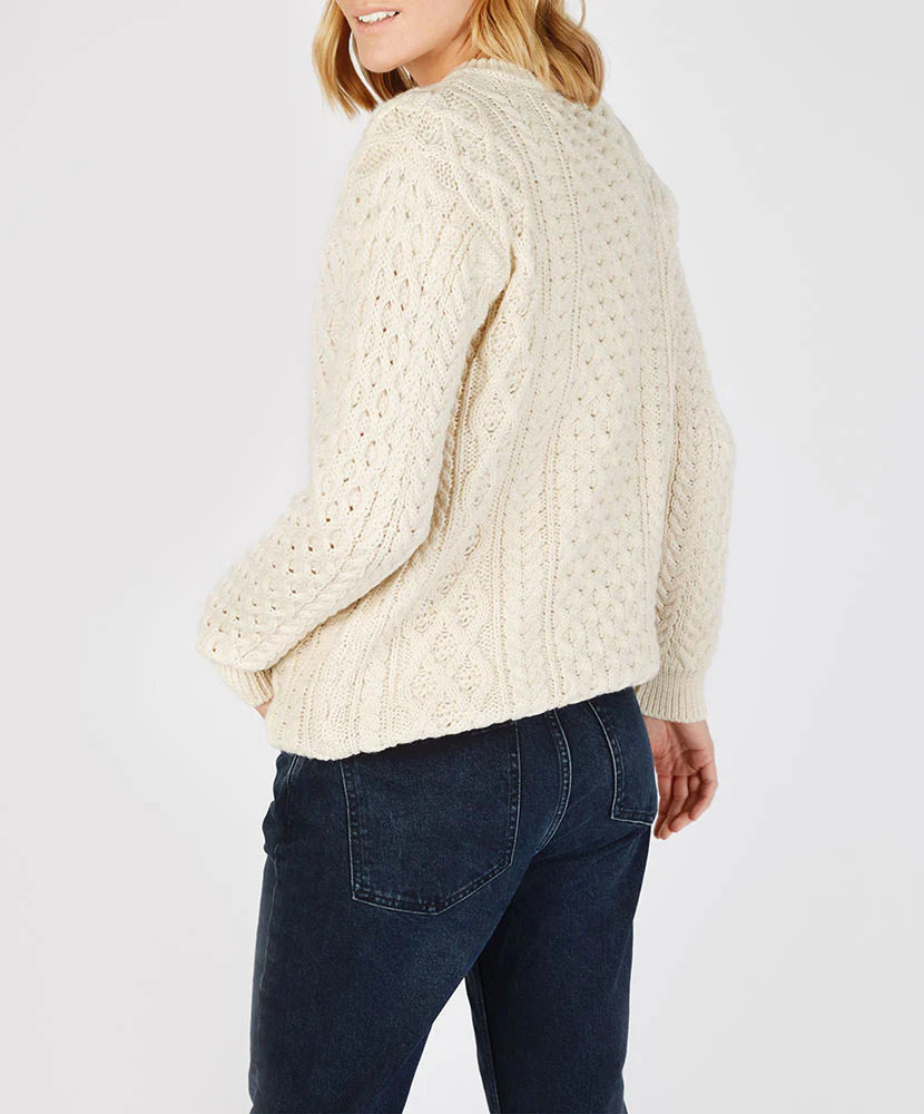 Honeycomb Stitch Blasket Aran Sweater - Image 8