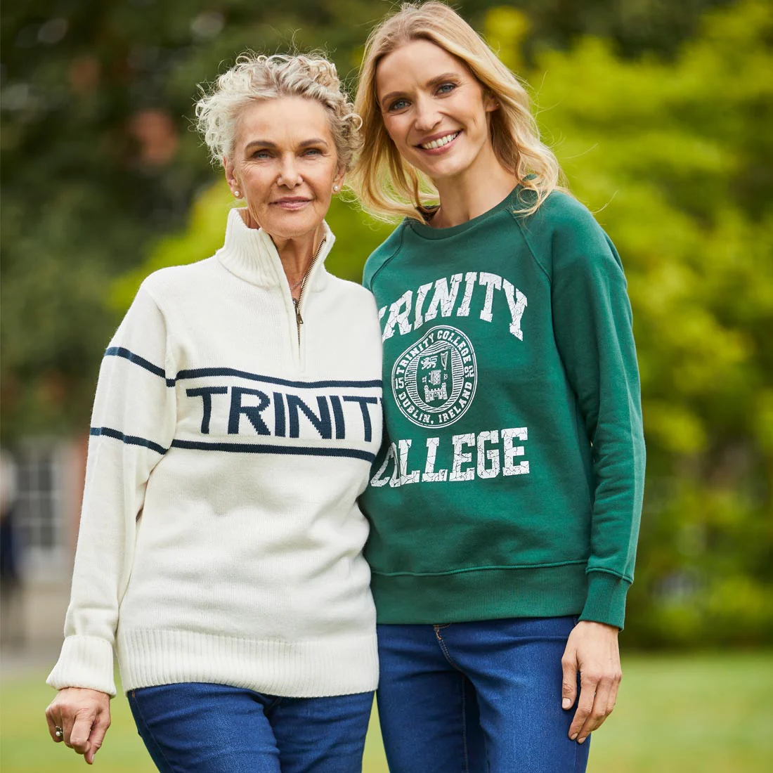 Trinity Jacquard Knitted 1/4 Zip - Cream & Navy - Image 8