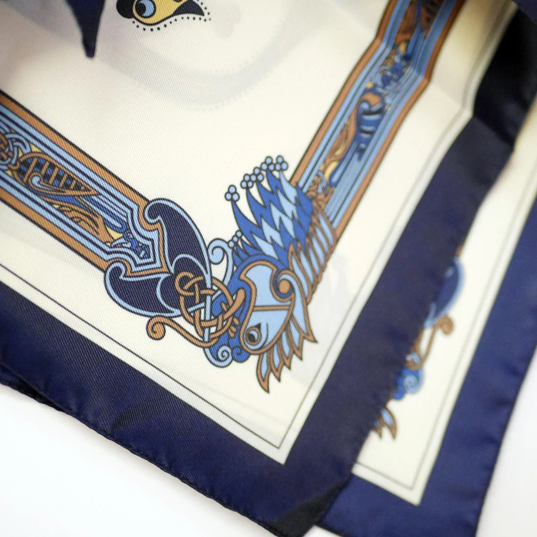 Book of Kells Square Signature Scarf Navy/Blue/Beige - Image 3
