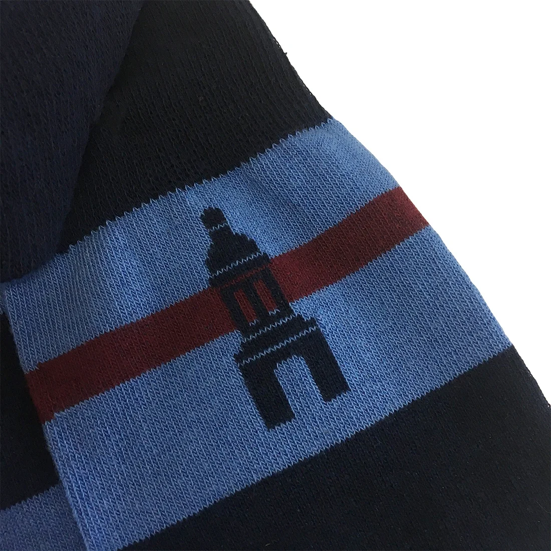 Trinity College Dublin Campanile Sock Navy & Blue Stripe