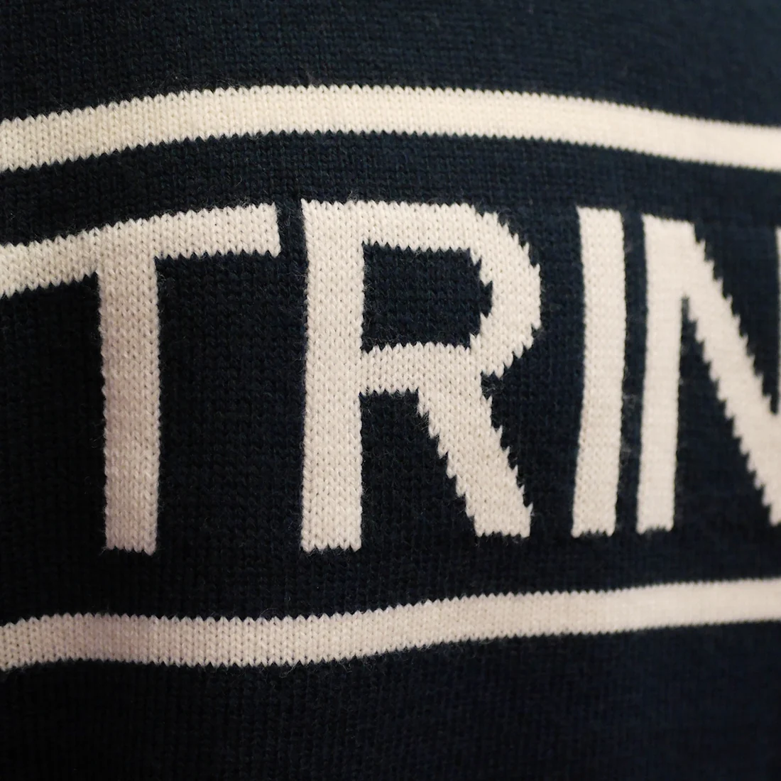 Trinity College Dublin Knitted Jumper Navy & Natural - Image 10