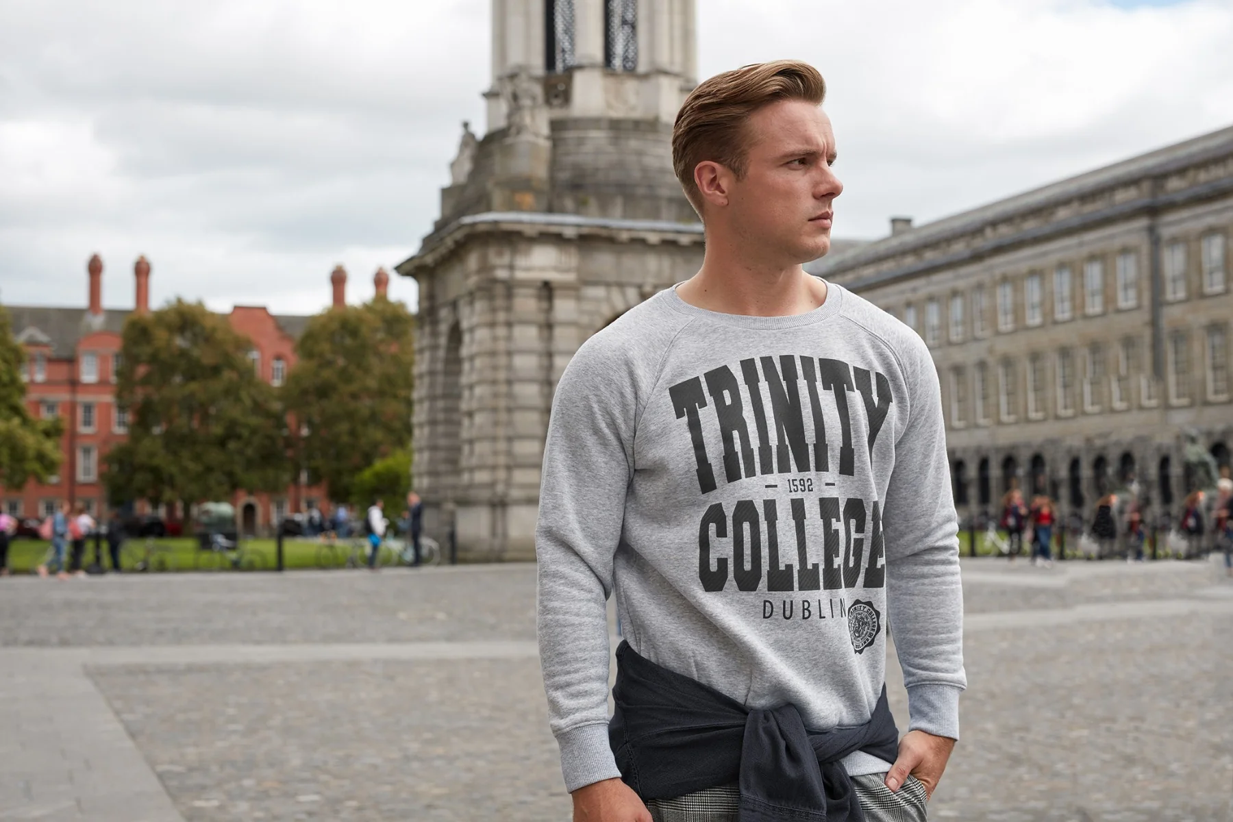 Trinity College Dublin Sweatshirt Marl Grey - Image 4