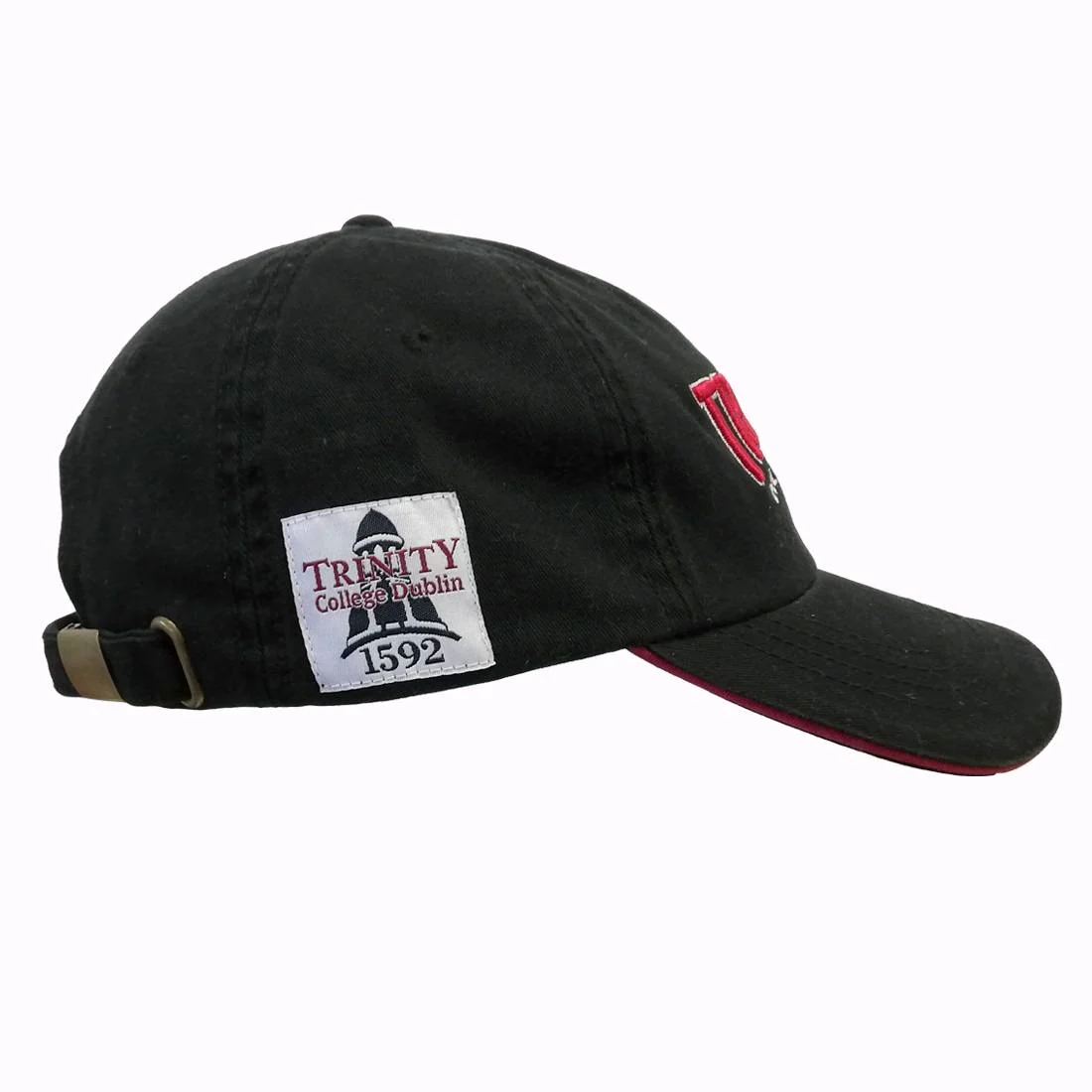 Trinity College Dublin Washed Baseball Cap Black/Red - Image 3