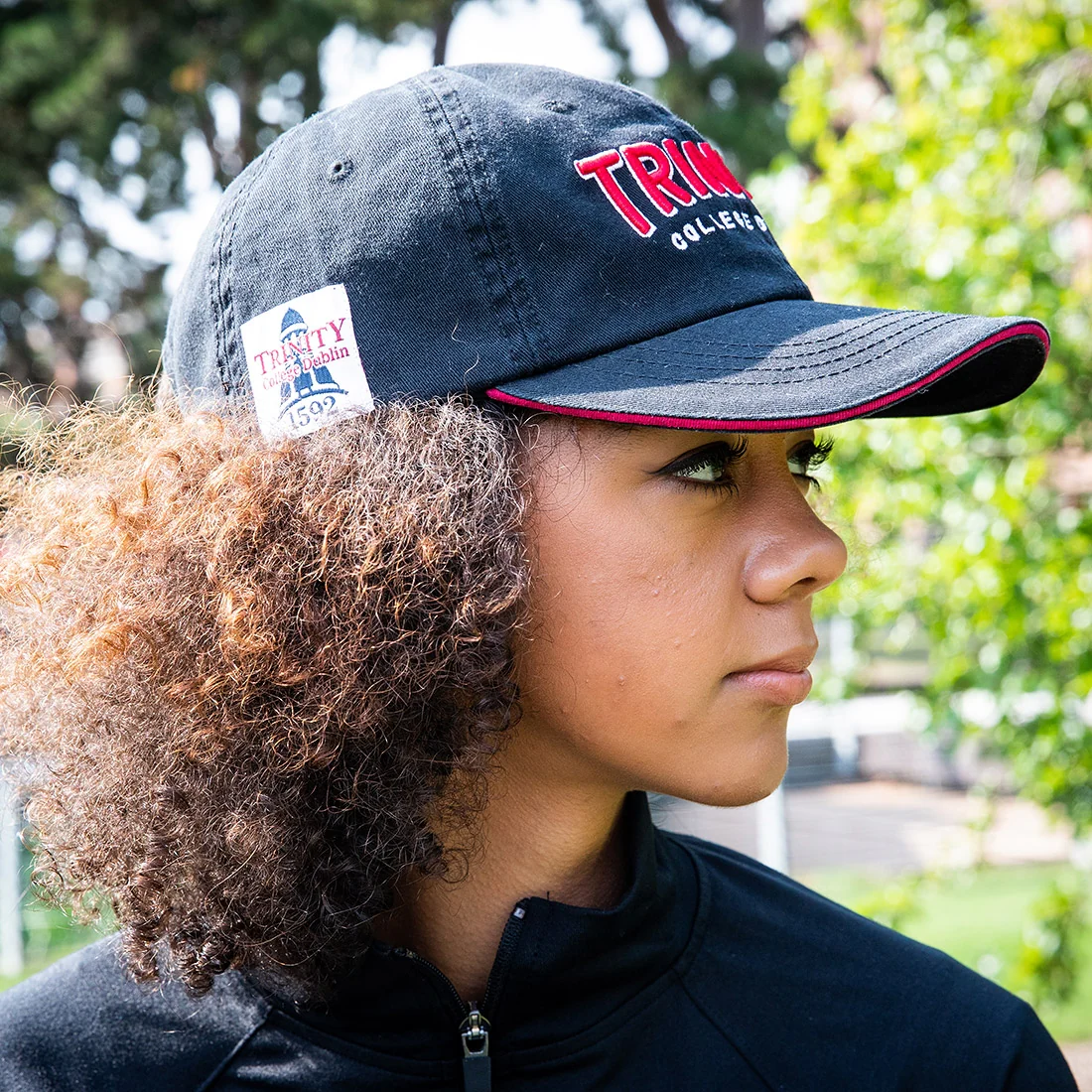 Trinity College Dublin Washed Baseball Cap Black/Red - Image 4