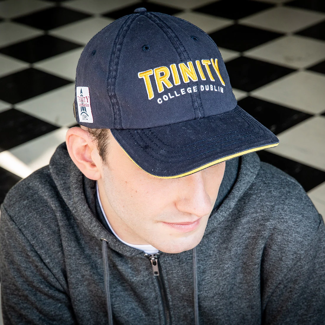 Trinity College Navy/Mustard Washed Baseball Cap - Image 4